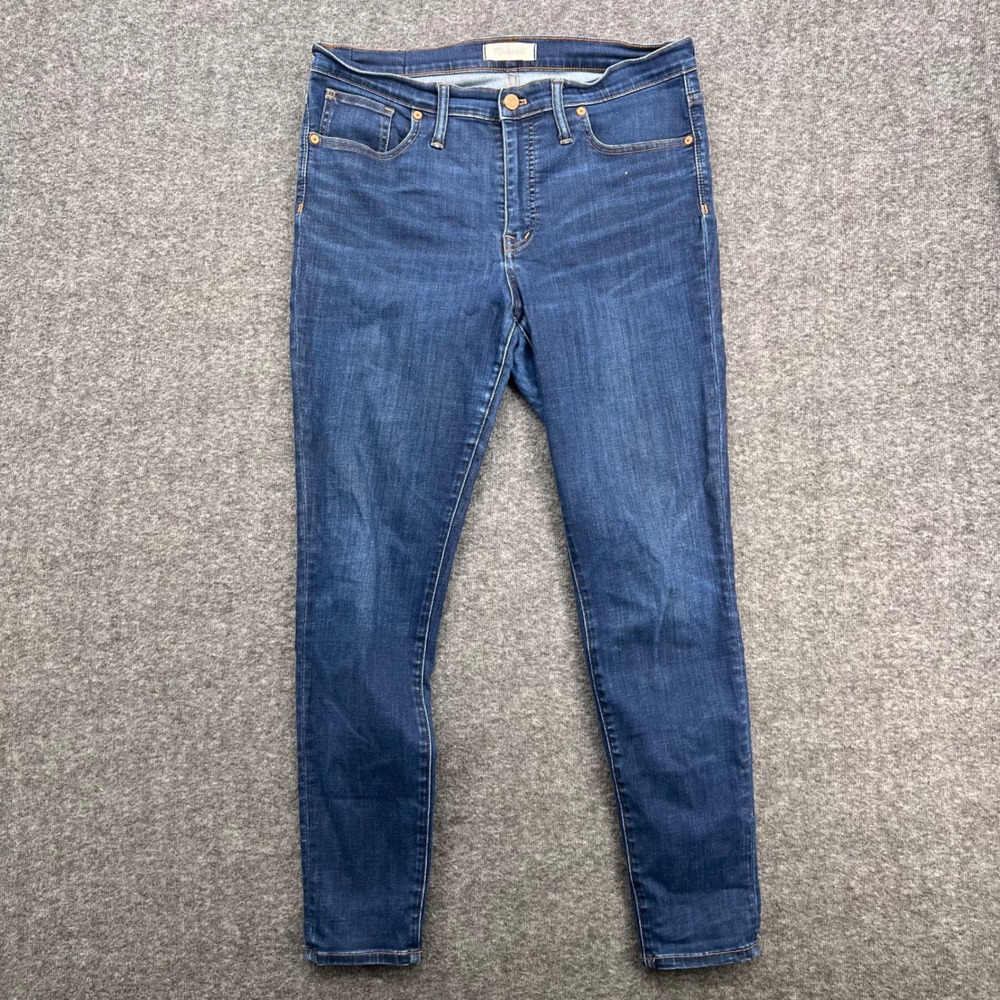 Madewell 9 High-Rise Skinny‎ Jeans Ankle Stretch Dark Wash Blue Denim Size 32